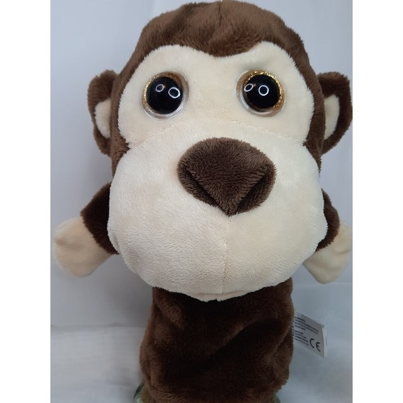 KellyToy Monkey Puppet Large Sparkle Eyes Plush 11" Stuffed Animal - Picture 6 of 9